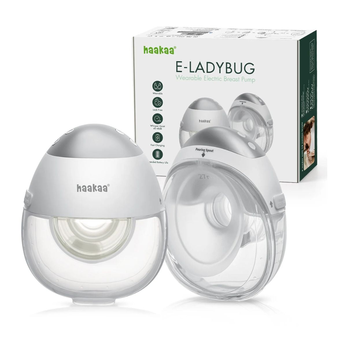 Haakaa E-Ladybug Wearable Electric Breast Pump - 2PK - Hands-Free Double Pumping