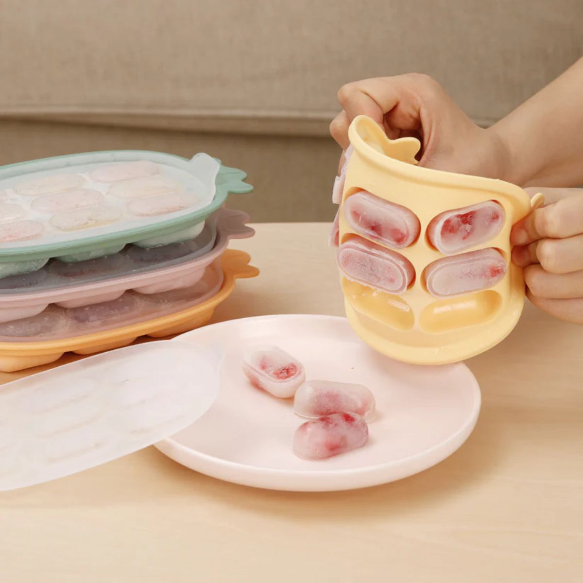 Haakaa Silicone Nibble Tray - Blush - Safe, Durable & Easy to Clean