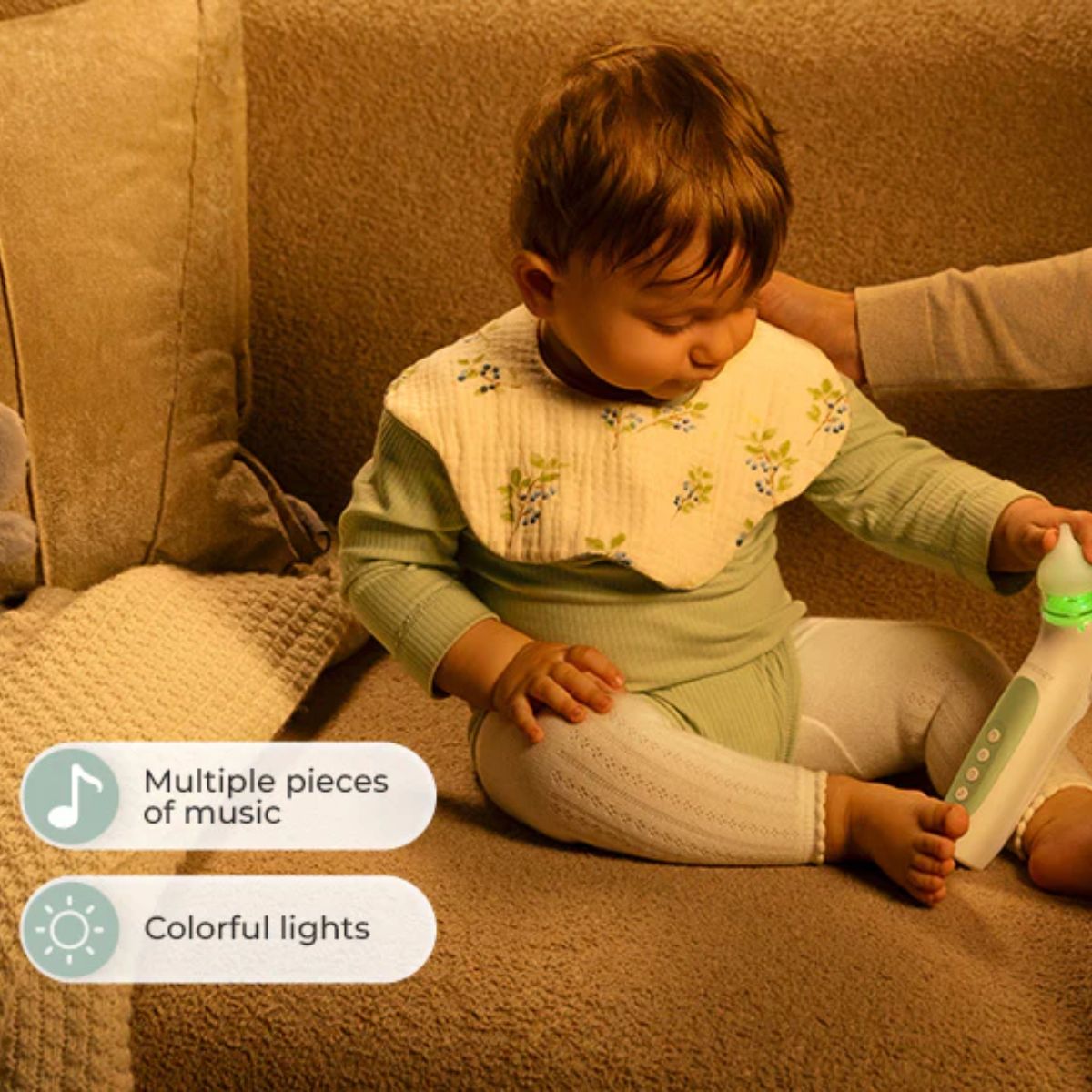 Momcozy BreezyClear 2-in-1 Electric Nasal Aspirator - Comforting Child-Friendly Features