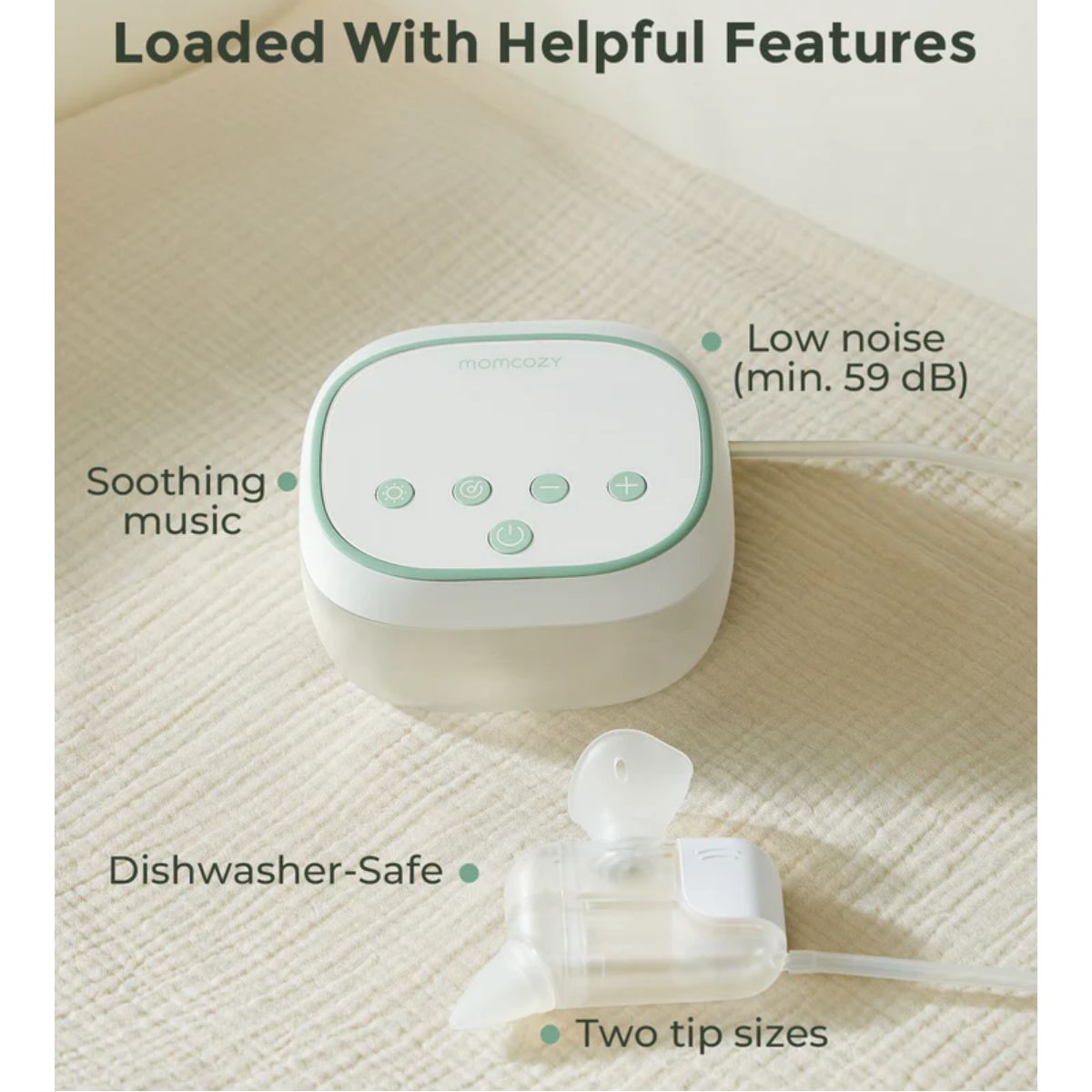 Momcozy BreezyClear Pro 2-in-1 Electric Nasal Aspirator - Comfortable & Child-Friendly Design