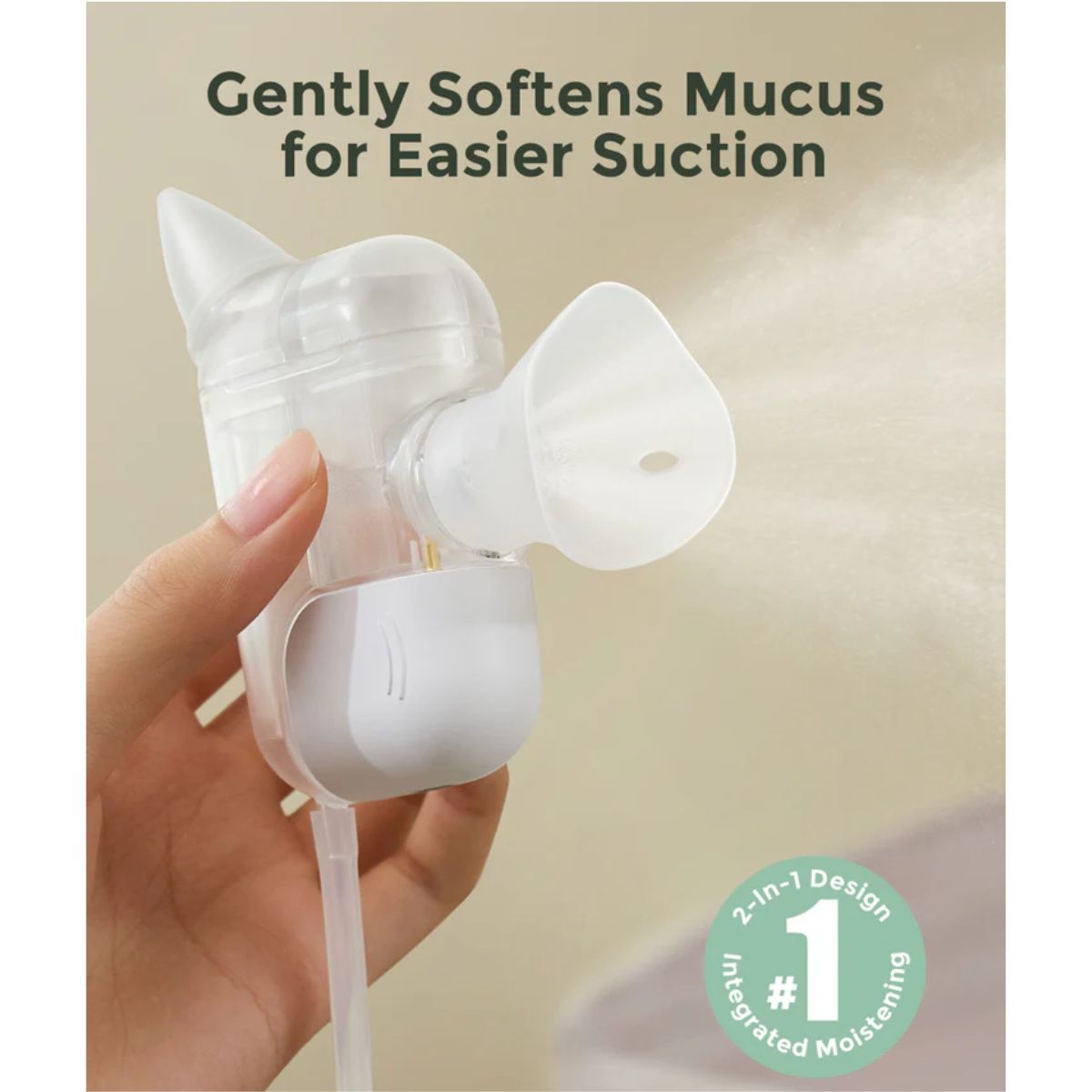 Momcozy BreezyClear Pro 2-in-1 Electric Nasal Aspirator - 2-in-1 Spray & Suction Technology
