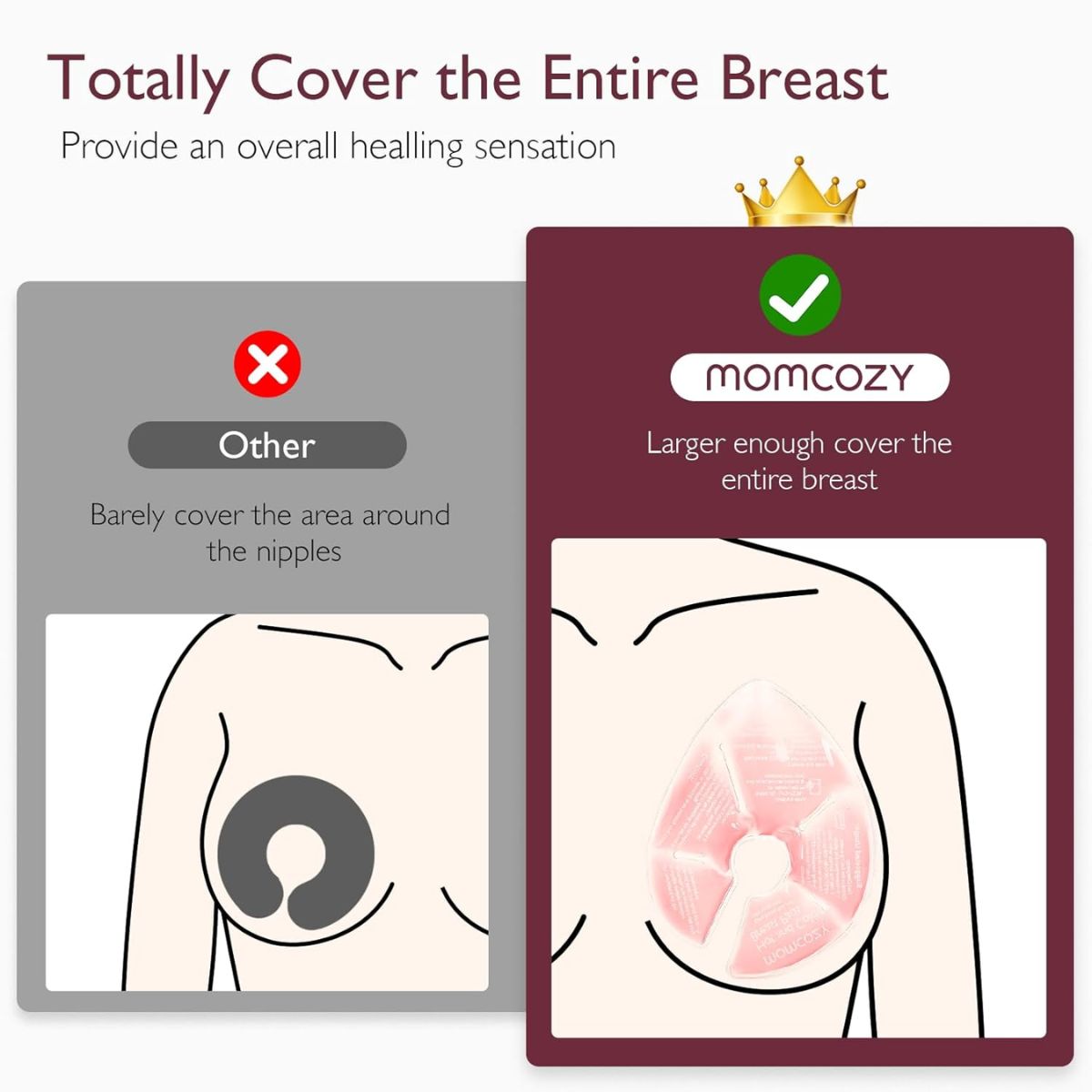 Momcozy Hot and Cold Breast Larger Pads 2-Pack - Full Coverage Comfort