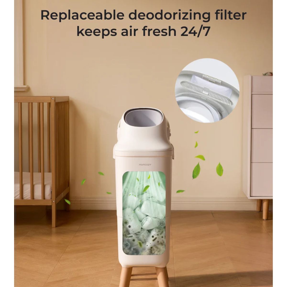 Momcozy Triple-Seal Diaper Pail - High-Capacity Storage